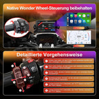 Motorcycle GPS CarPlay for BMW with Waterproof Touchscreen, 7" Portable Moto Radio Carplay/Android Auto， GPS Navigation for Motorbike, Dual Bluetooth, Native Wonder Wheel Control, Data Reading, TPMS