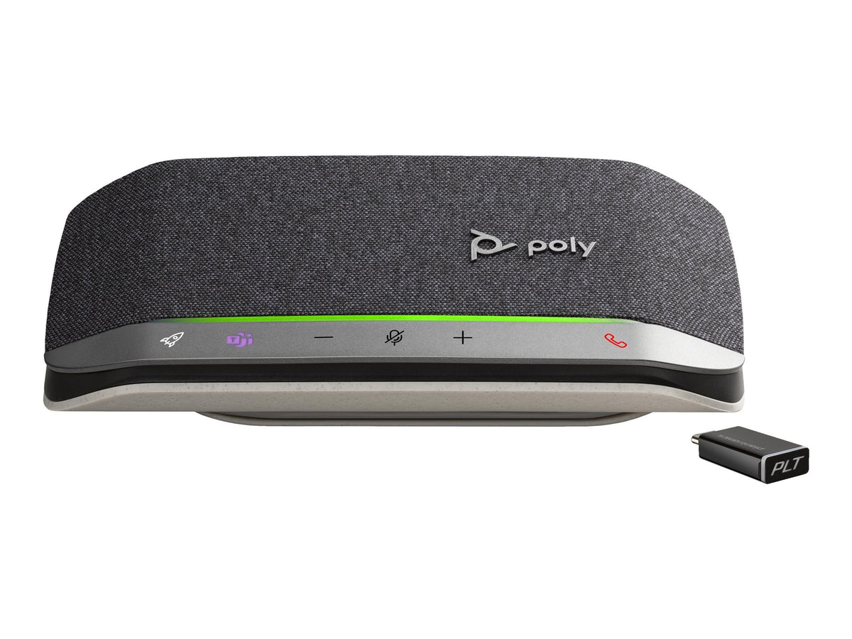 Poly - Sync 20+ Bluetooth Speakerphone (Plantronics) - Personal Portable Speakerphone - USB-C Bluetooth Adapter - Connect to Your PC/Mac/Cell Phone - Works with Teams (Certified), Zoom & More