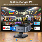 Google TV Smart Projector 4K, 2500 ANSI Projector With WiFi and Bluetooth