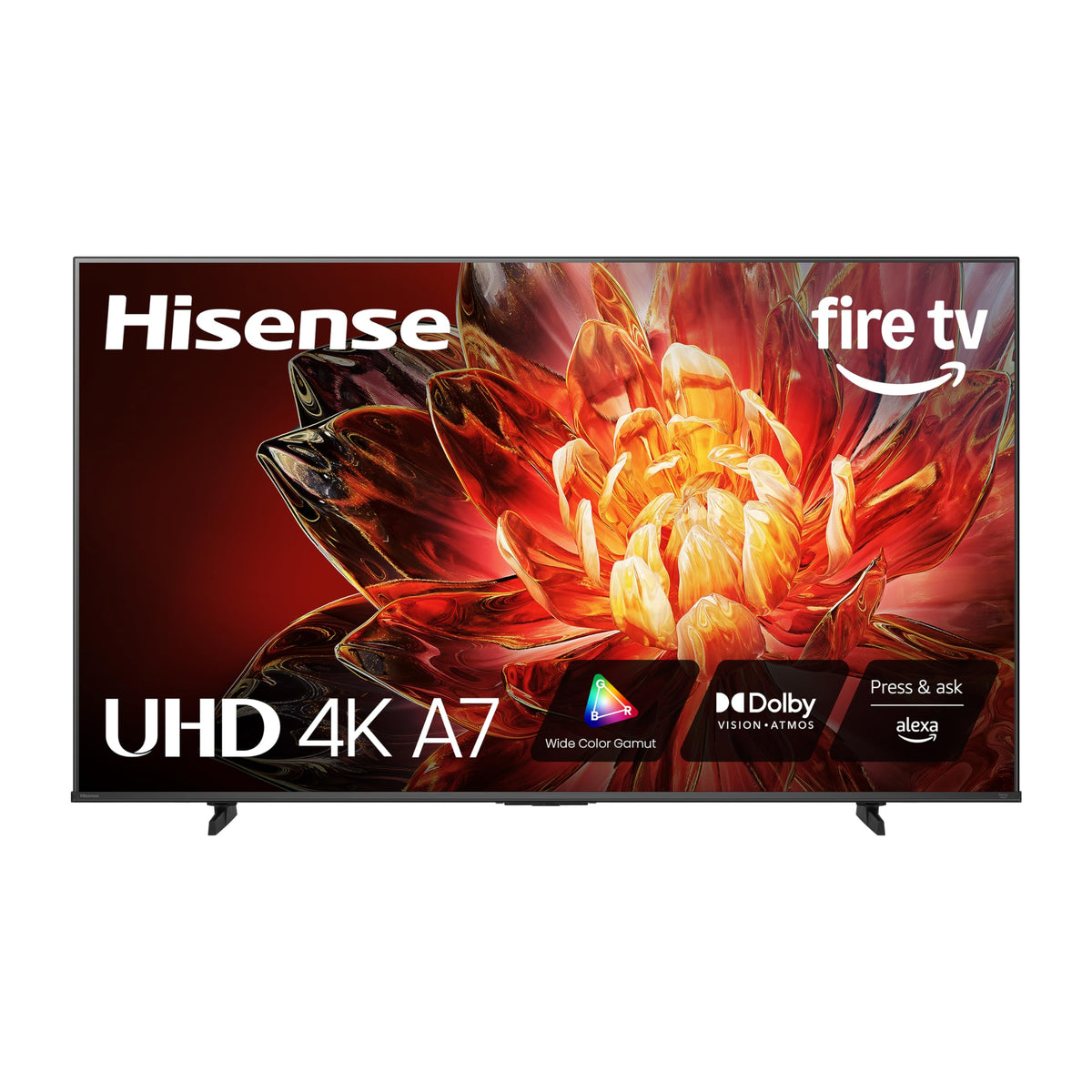 Hisense 43" Class A7 Series (43A7NF) 4K UHD Smart Fire TV, Voice Remote with Alexa, Wide Color Gamut, HDR10+, Dolby Vision, Dolby Atmos, Game Mode, ALLM, Stream Live TV Without Cable