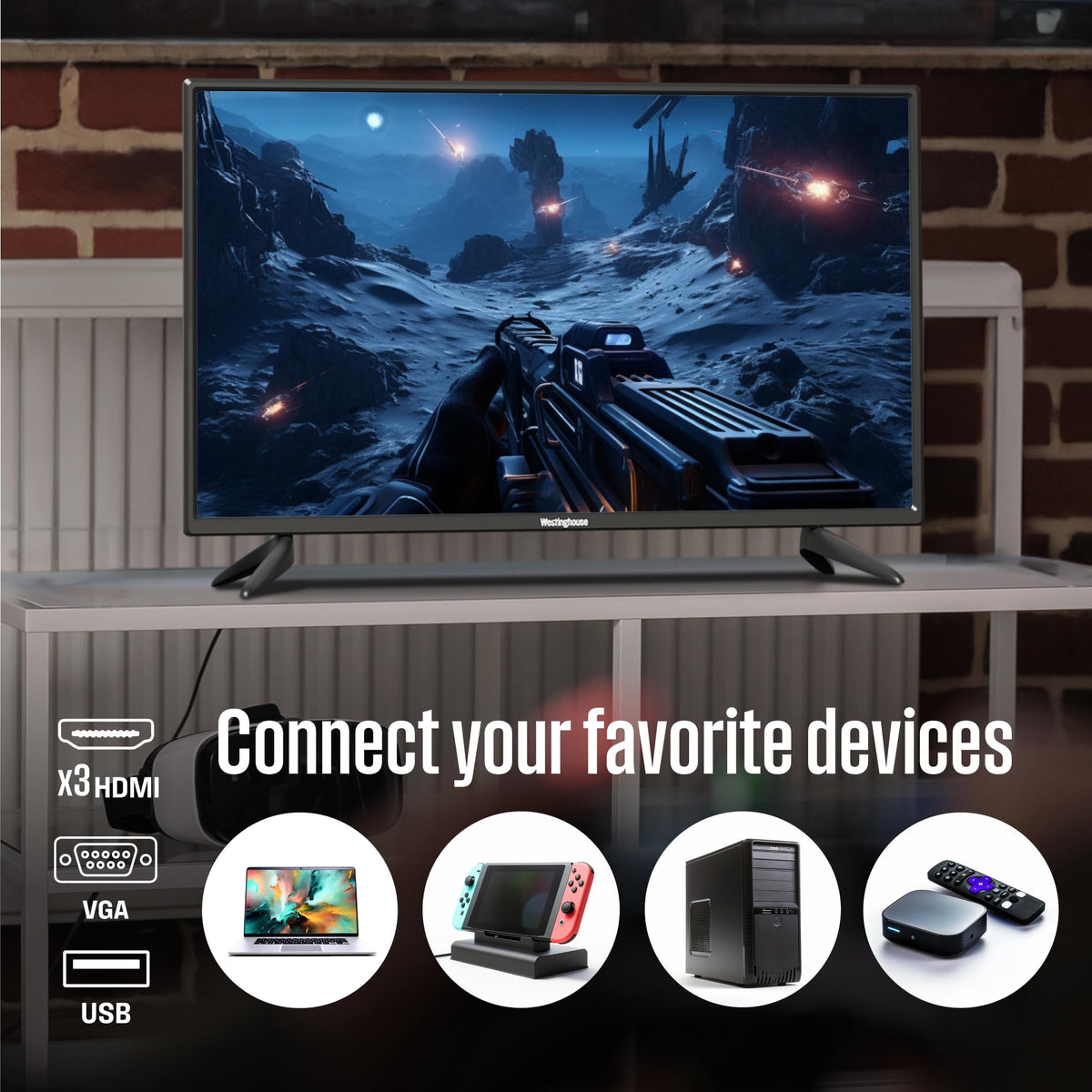 Westinghouse 32 Inch TV with DVD Player Built in, HD Small Non-Smart TV