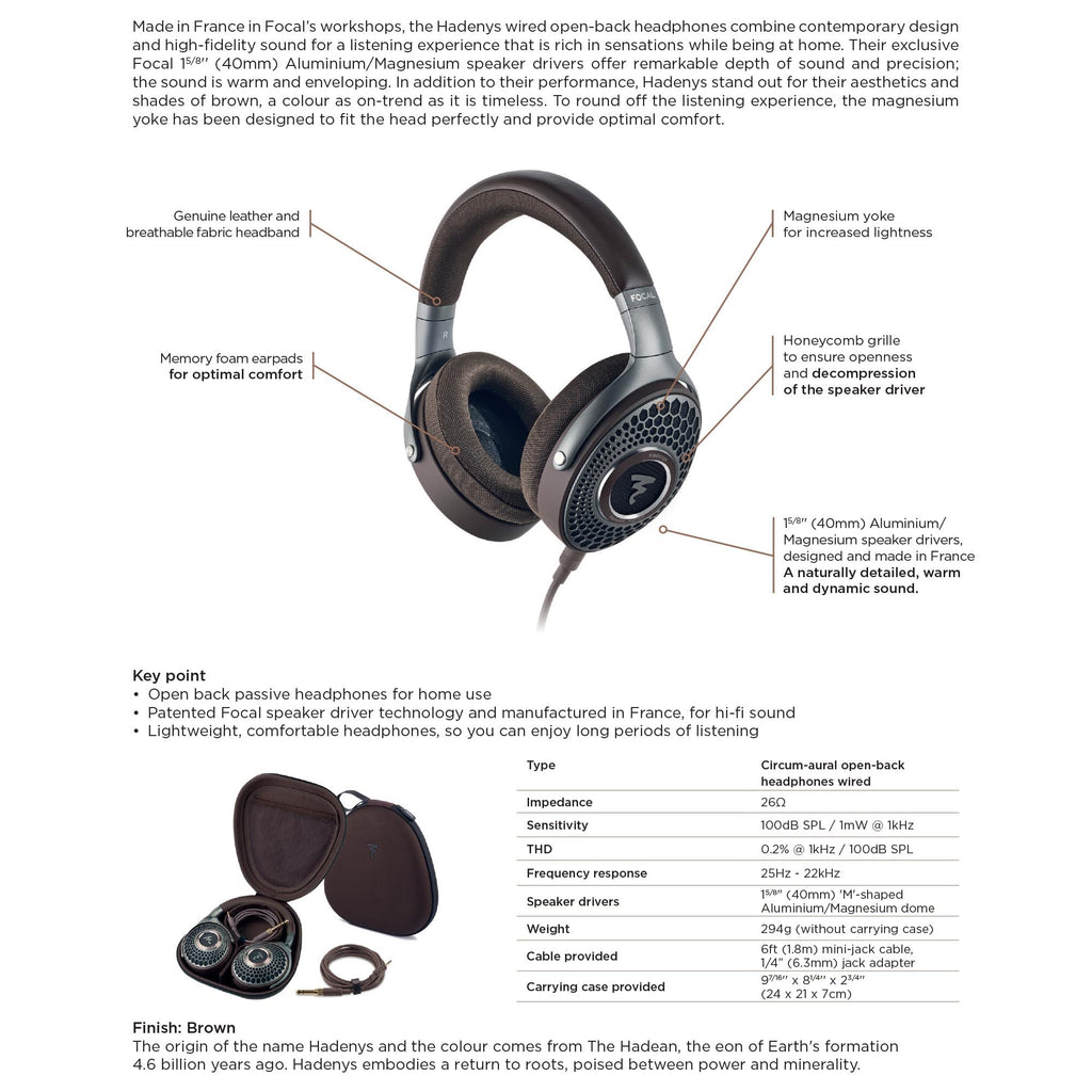 Focal HADENYS High-Fidelity Open-Back Headphones