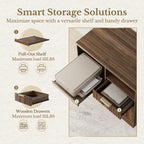 3 Drawer File Cabinet, Fluted Wood Lateral Filing Cabinet with Charging Station for Home Office, Fits for A4/Letter-Sized Files, Printer Stand with Open Storage Shelves, Black Walnut