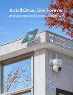 GNCC Wireless Solar Security Cameras Outdoor, 2.4G WiFi, SD/Cloud, 4 Pack