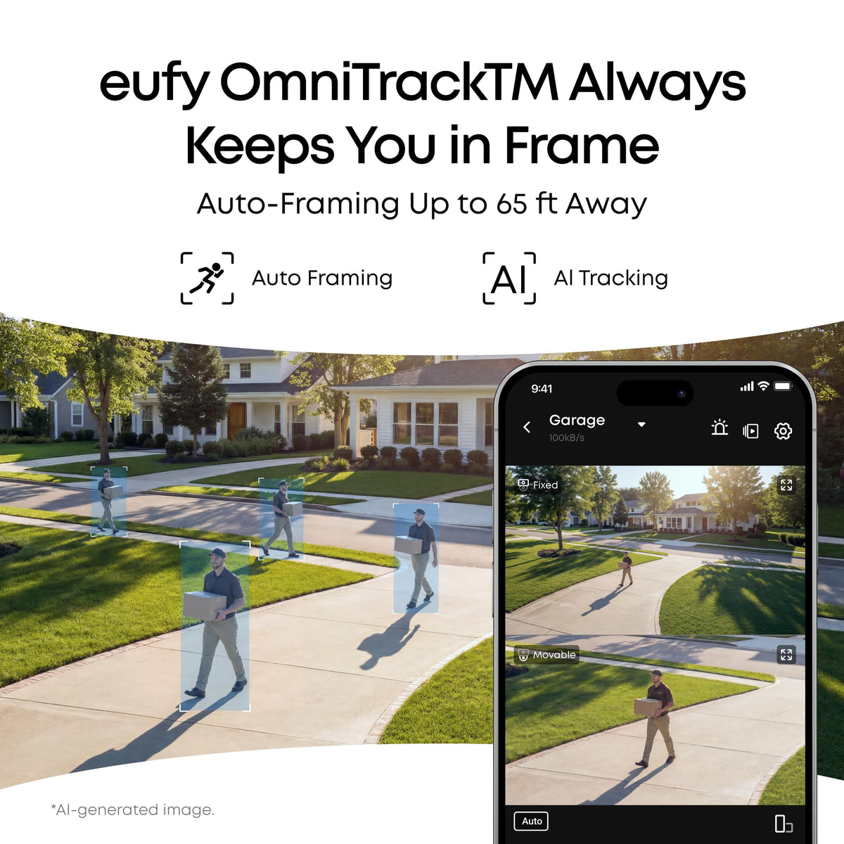 eufy Security 4K PoE Bullet-PTZ Cam E50, Dual-Lens, 360° OmniTrack, Add-On