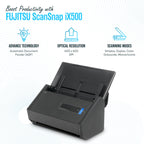 IX500 Fujitsu ScanSnap Duplex Document & Receipt Scanner, Mac/PC, USB 3.0