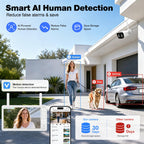 VTimes Smart Home Security Camera System Wireless Outdoor with Monitor