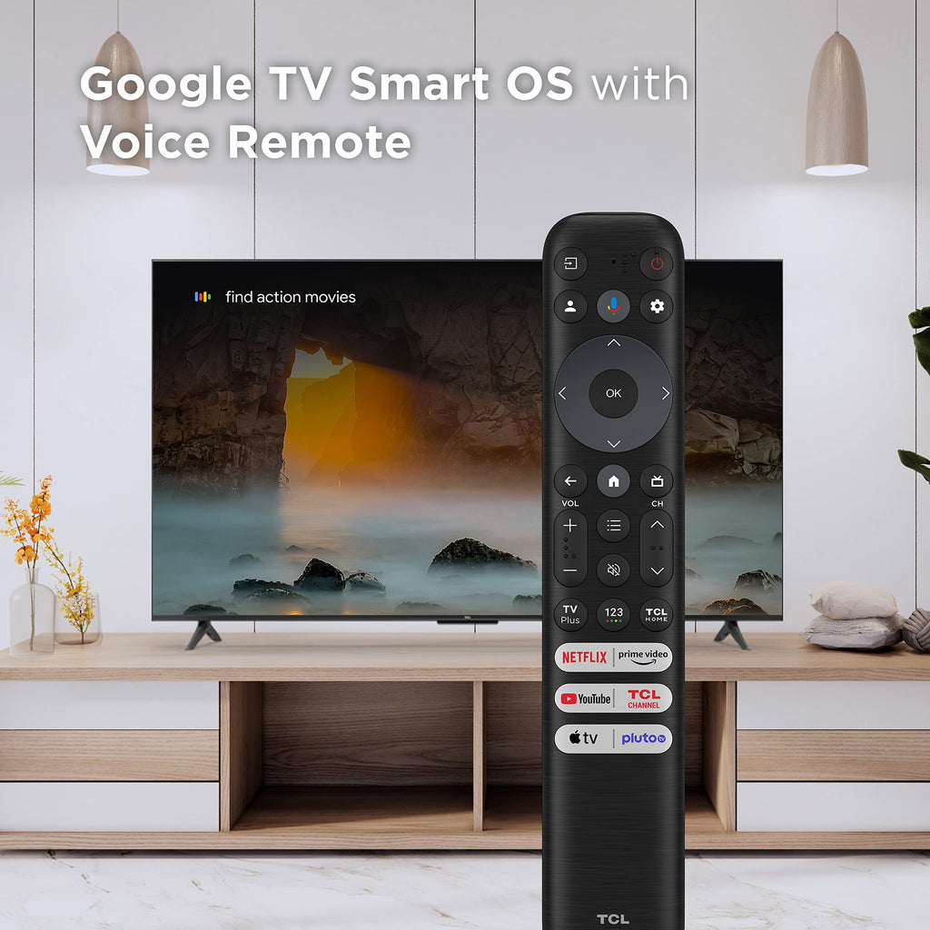 TCL 55-Inch Class S4 4K LED Smart TV with Google (55S450G, 2023 Model), Dolby Vision, HDR Pro, Atmos, Assistant Built-in Voice Remote, Works Alexa, Streaming UHD Television