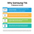 Samsung 43-Inch Class Crystal UHD U8000F 4K Smart TV (2025 Model) Endless Free Content, Processor, MetalStream Design, Knox Security, Alexa Built-in