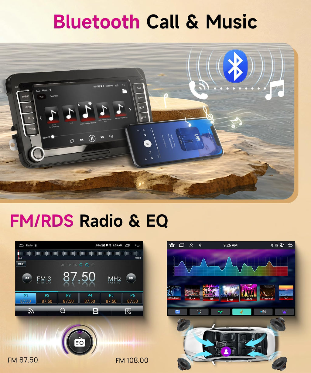 Rimoody 8Core 6G+128G Car Stereo Radio For VW Passat Jetta Golf MK5 MK6 EOS