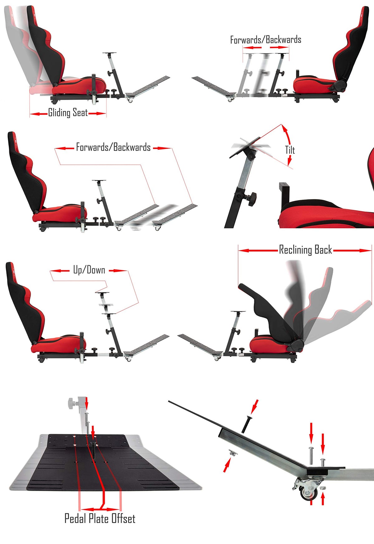 Advanced Racing Simulator Seat Driving Simulator Gaming Chair with Gear Shift Mount