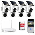 Camcamp Solar Security Cameras Wireless Outdoor,Dual-Lens Camera System