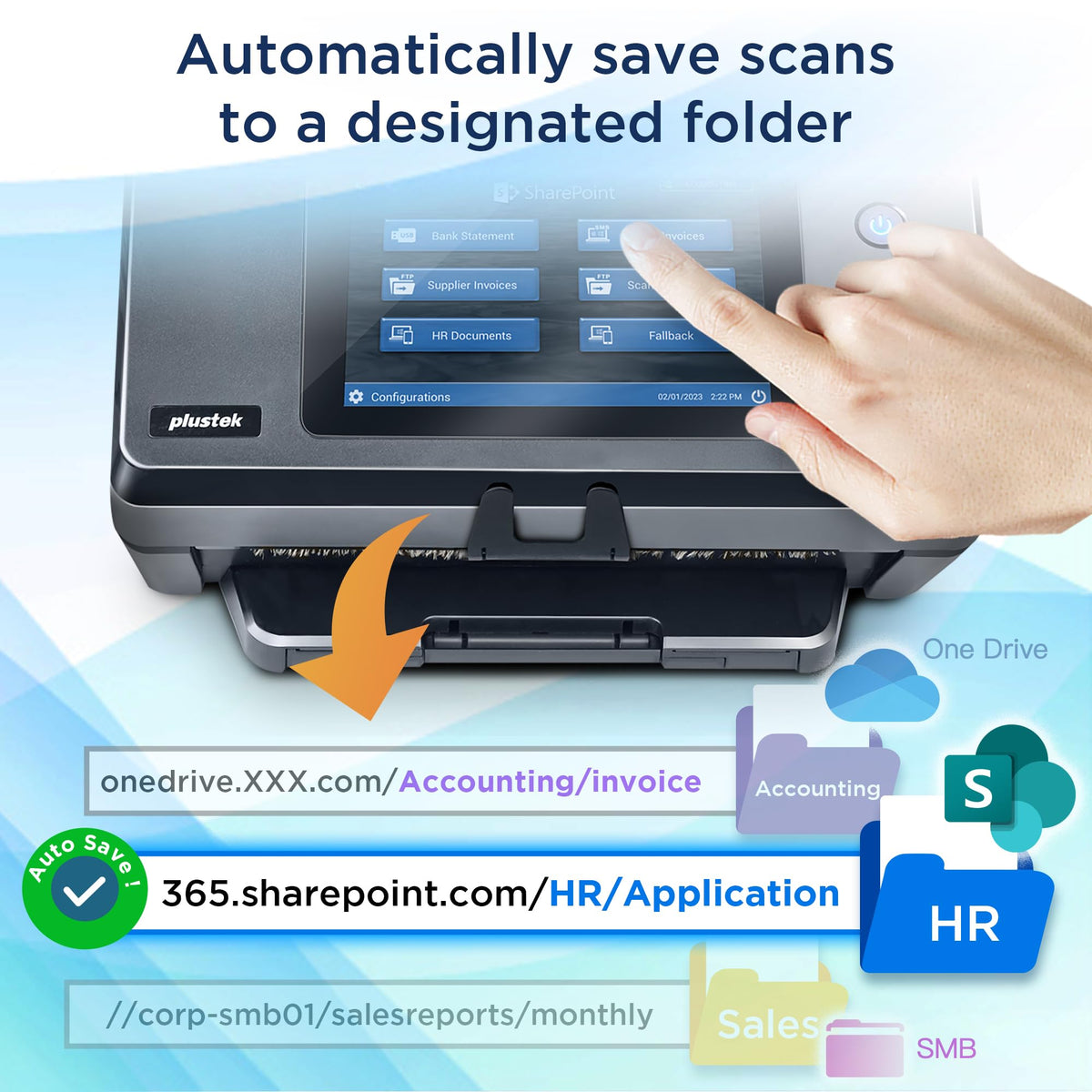 Plustek eScan A450 Pro Network Document Scanner - Direct Scan to SharePoint