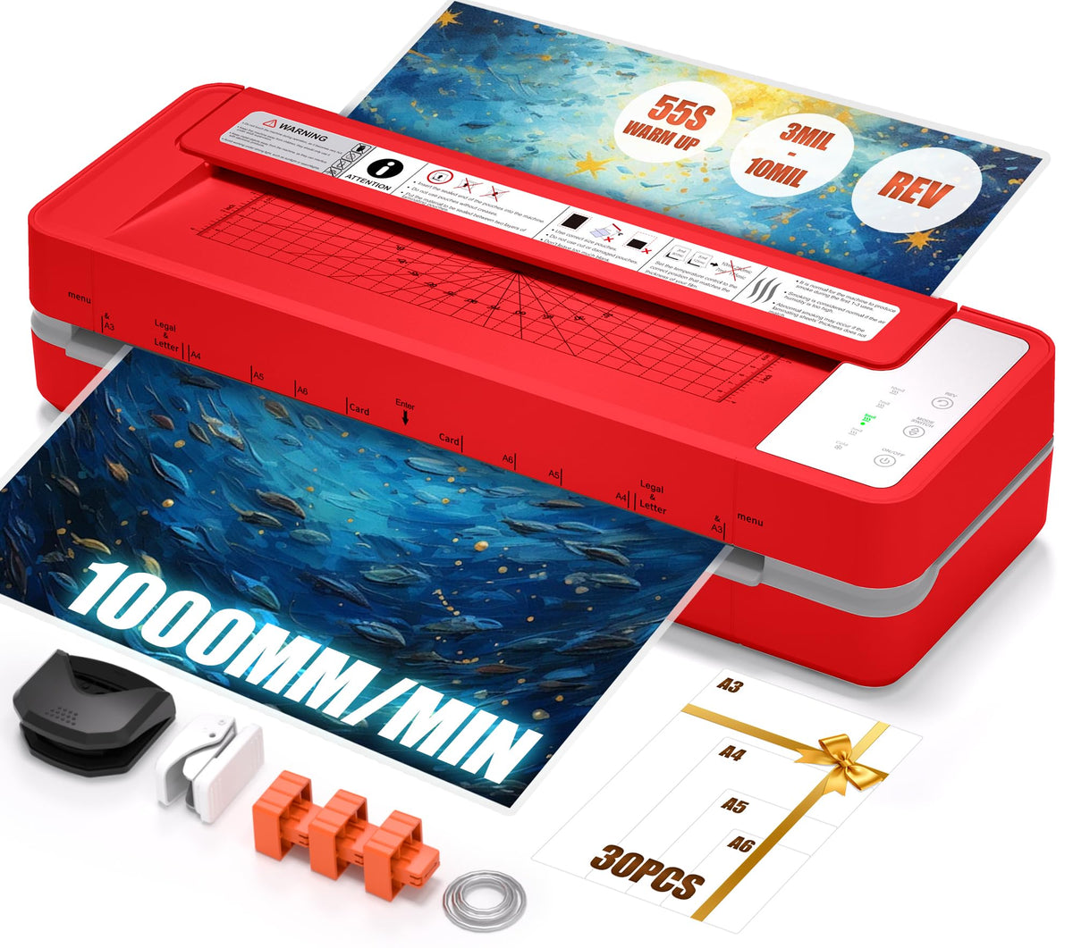 13inch Heavy-Duty 4-Roller 11x17 Laminator Machine, 1000mm/min