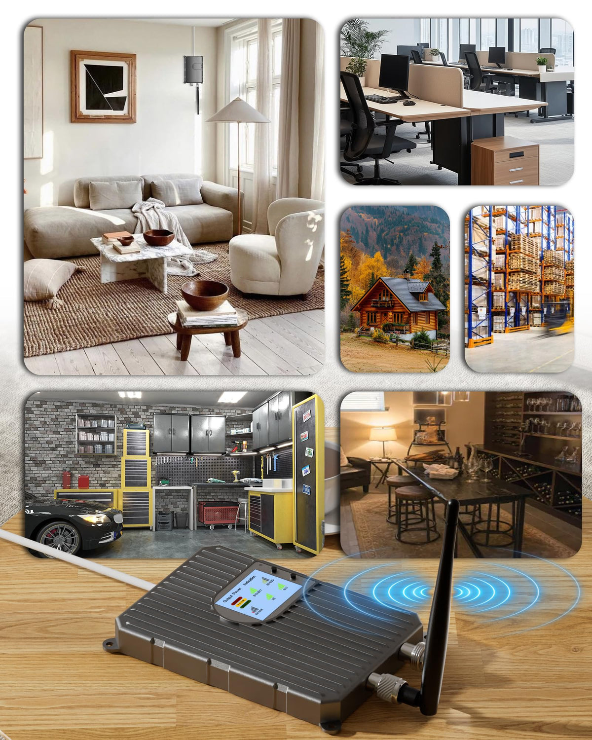 Cell Phone Signal Booster for Home Rural Metal Building Camping, Up to 6000 Sq.Ft, Compatible with T-Mobile AT&T US Cellular, Boost 4G LTE 5G Band 2/4/5/12/17/25/66, FCC Certified Cellular Repeater