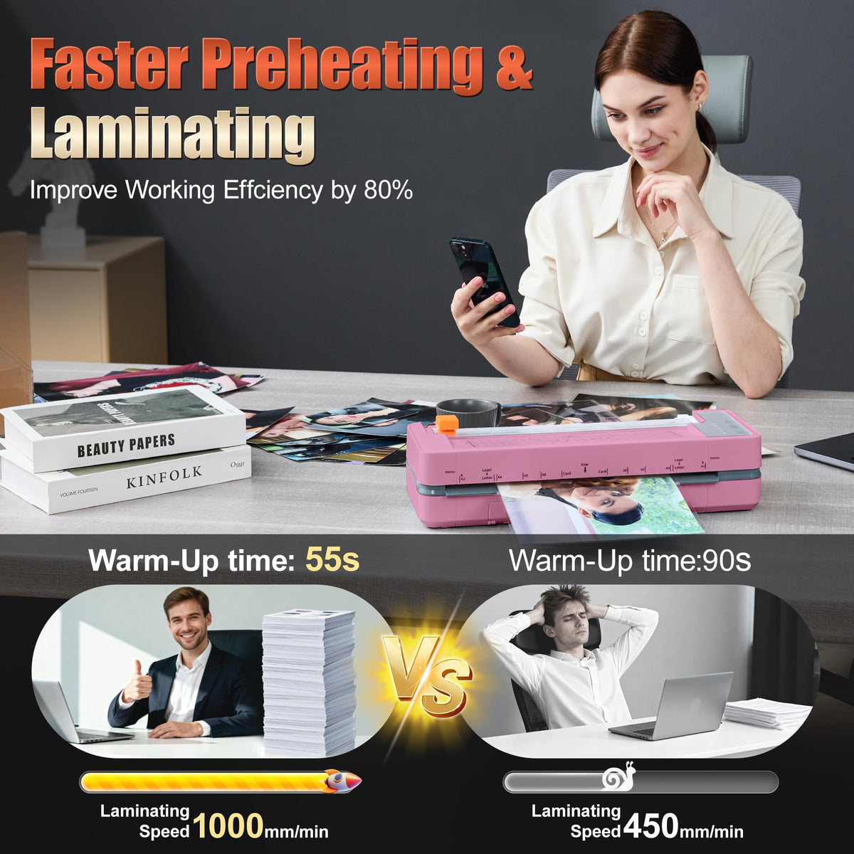 13inch Heavy-Duty 4-Roller 11x17 Laminator Machine, 1000mm/min