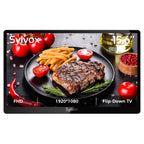 SYLVOX 15.6" Under-Cabinet TV, 12-Volt Kitchen TV, 90° Flip-Down Design