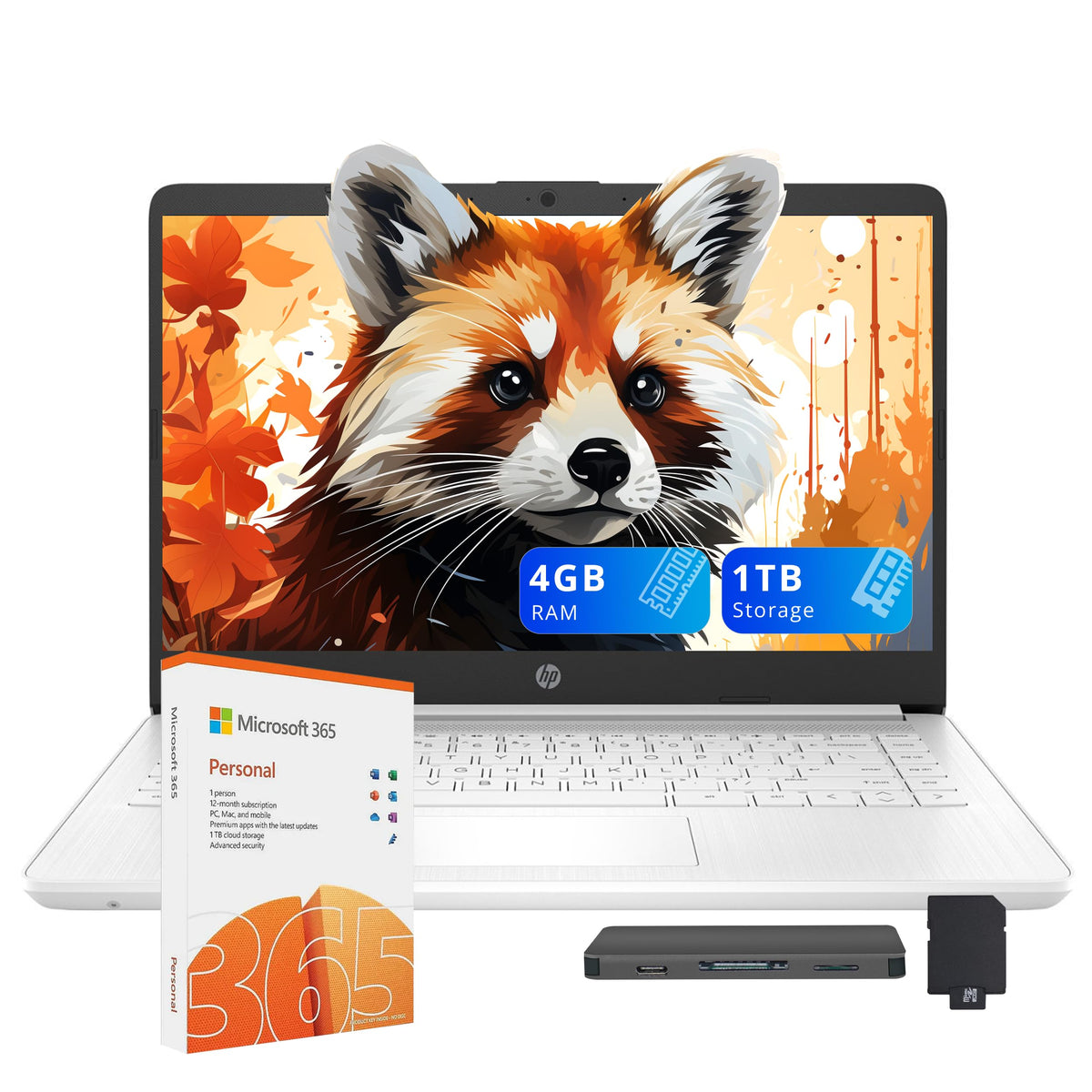 HP Stream 14" HD Laptop for Business, Intel Celeron N4120, 4GB RAM, 224GB Storage (64GB eMMC + 160GB Docking Station Set), Intel UHD Graphics, HD Camera, WiFi, 1 Year Office 365, Win 11, Blue