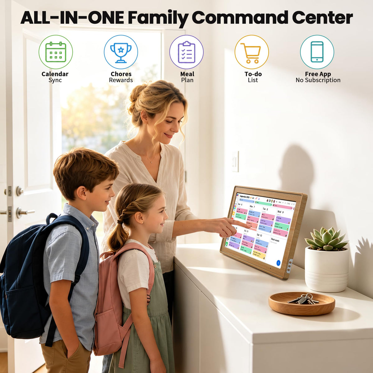 Digital Wall Calendar 15.6" Shared Family Planner Smart Touch Screen