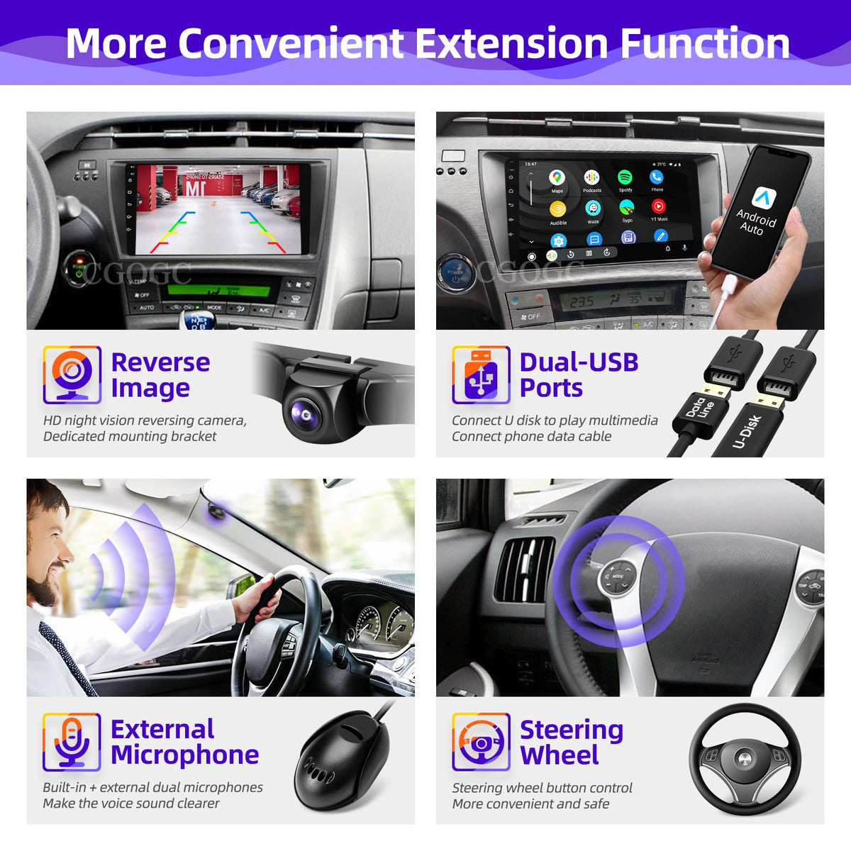 for Toyota Prius 2010 2011 2012 2013 2014 2015 Radio Stereo Carplay Auto