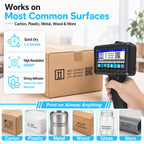 Handheld Inkjet Printer for Text Date Barcode Batch Number, 0.5 Inch Print Height Portable Handheld Printer for Glass Wood Plastic Cardboard Metal,Weight 370g, with 42ml Black Fast Dry Ink
