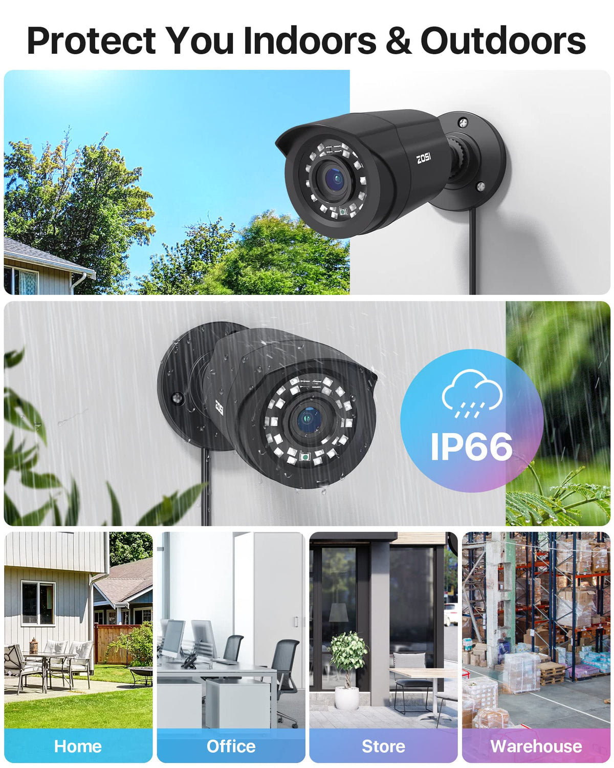 ZOSI 3K 5MP Lite Home Security Camera System with AI Human Vehicle Detection, H.265+ 8 Channel Surveillance DVR and 4 x 1080p Weatherproof CCTV Bullet Camera Outdoor Indoor, 80ft Night Vision, 1TB HDD