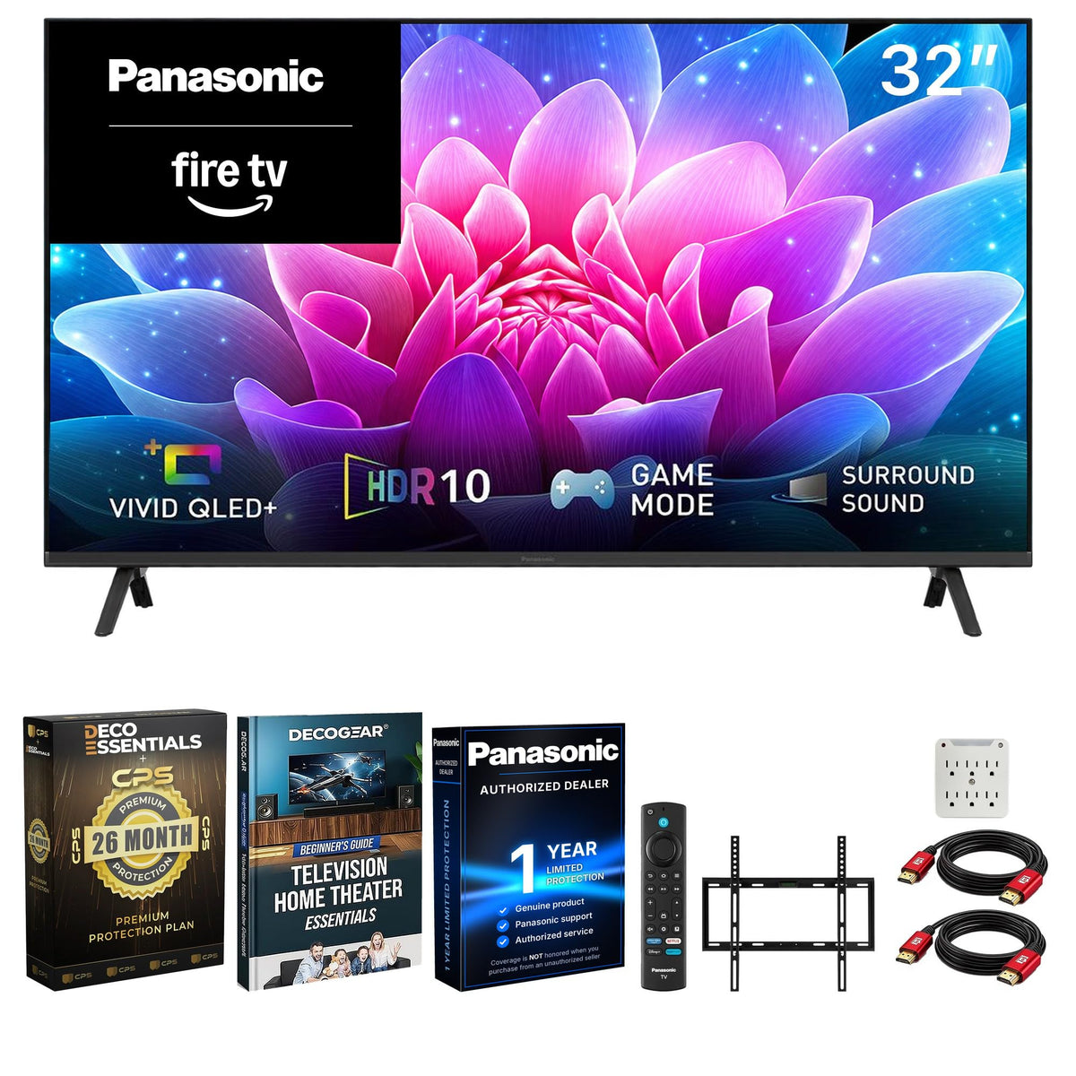Panasonic S65 Series (2026 Model) 32-inch QLED Full HD Smart Fire TV Bundle