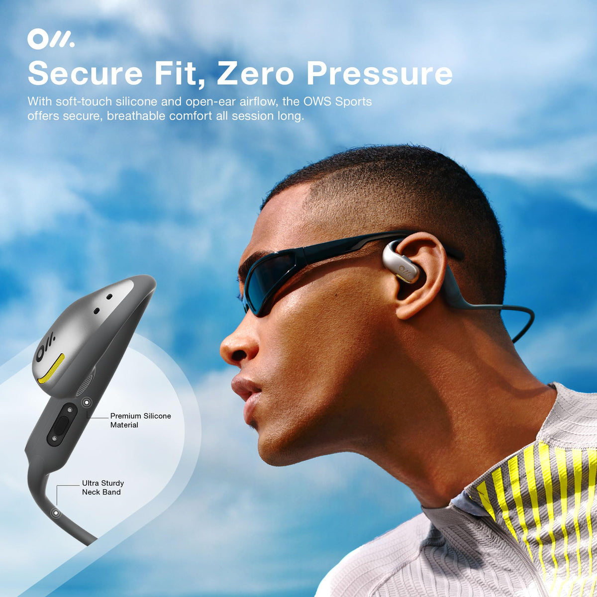Oladance OWS Sports True Wireless Open-Ear Headphones, IPX8, 15H Playtime
