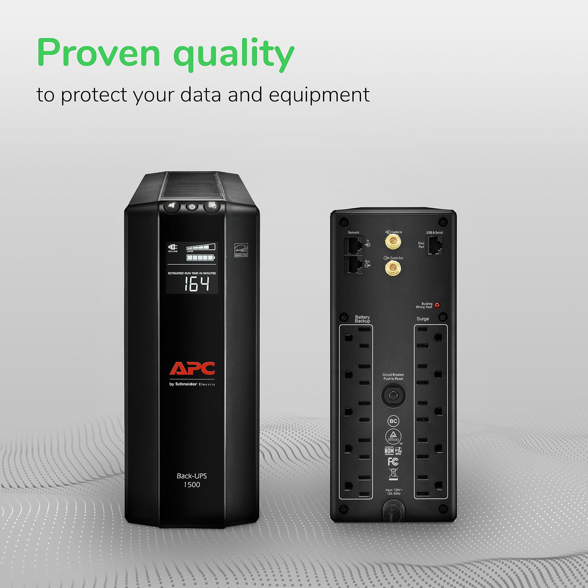 APC BX1500M UPS Battery Backup & Surge Protector for Computers, Electronics