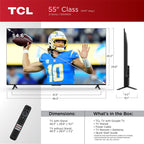 TCL 55-Inch Class S4 4K LED Smart TV with Google (55S450G, 2023 Model), Dolby Vision, HDR Pro, Atmos, Assistant Built-in Voice Remote, Works Alexa, Streaming UHD Television