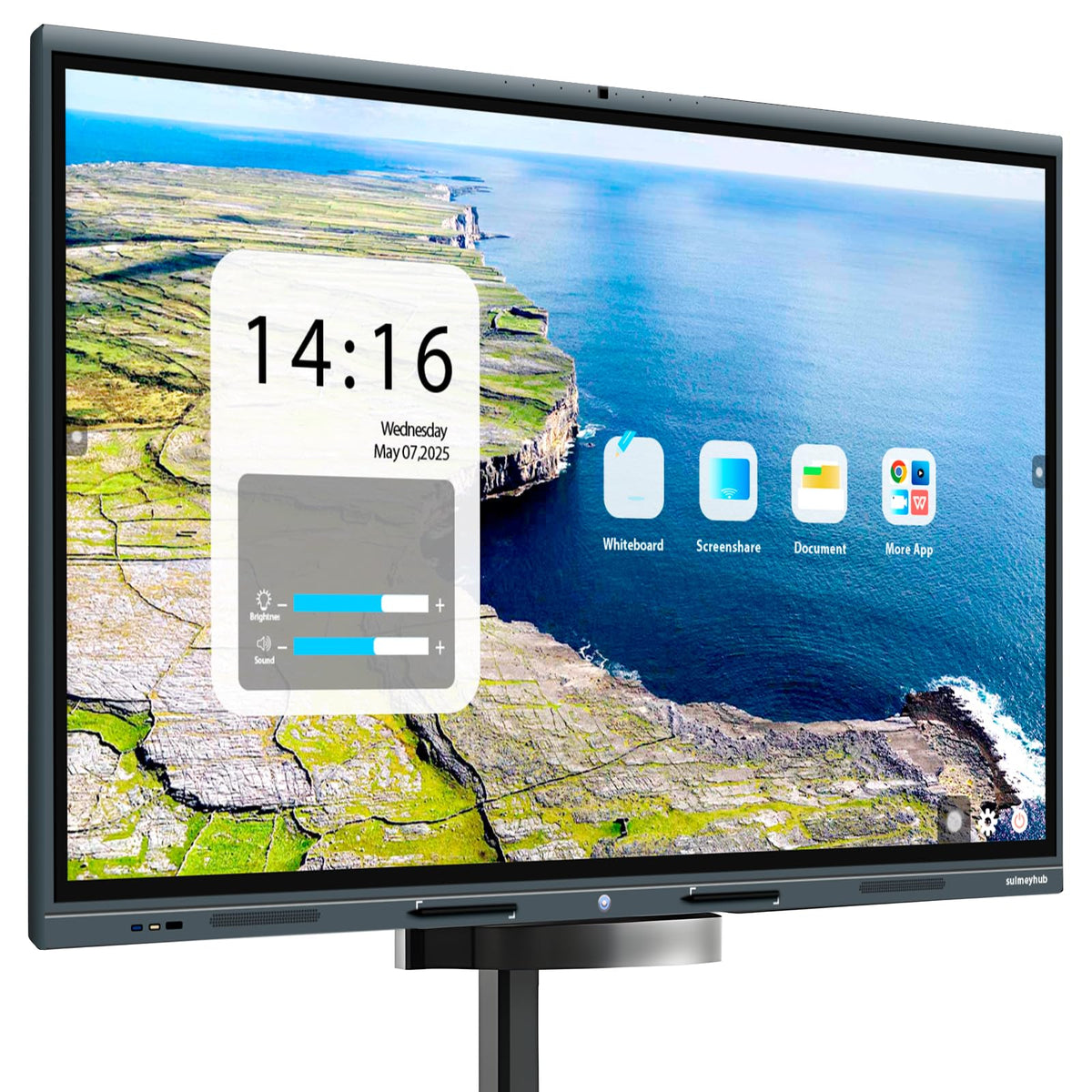 55'' 4K Smart Board, Android 14 OS 8+128 GB Interactive Whiteboard, Electronic Digital Whiteboard with Open App Ecosystem, Built in 20MP Camera for Home, Office and Classroom
