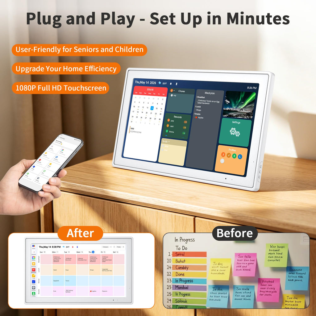 Digital Calendar 15.6 Inch, Smart Touchscreen Wall Calendar Planner