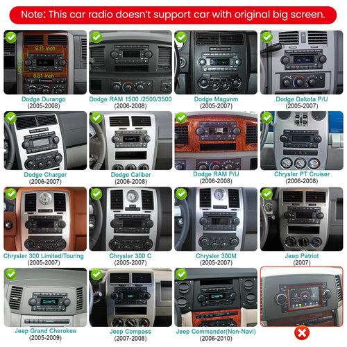 (8Core+128GB) Car Radio Stereo for Dodge Ram 1500/2500/3500 2006 2007 2008