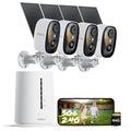 COOAU 4MP Security Cameras Wireless Outdoor, Faster Solar Charging, WiFi 6