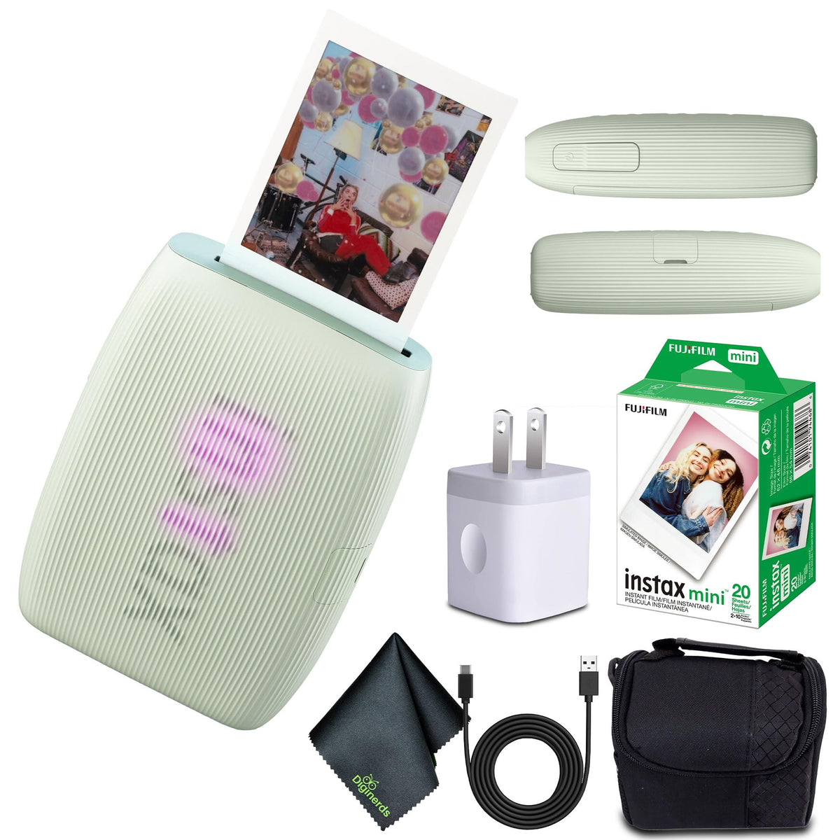 FUJIFILM INSTAX MINI LINK 3 Smartphone Printer (Clay White) 40-Photo Bundle