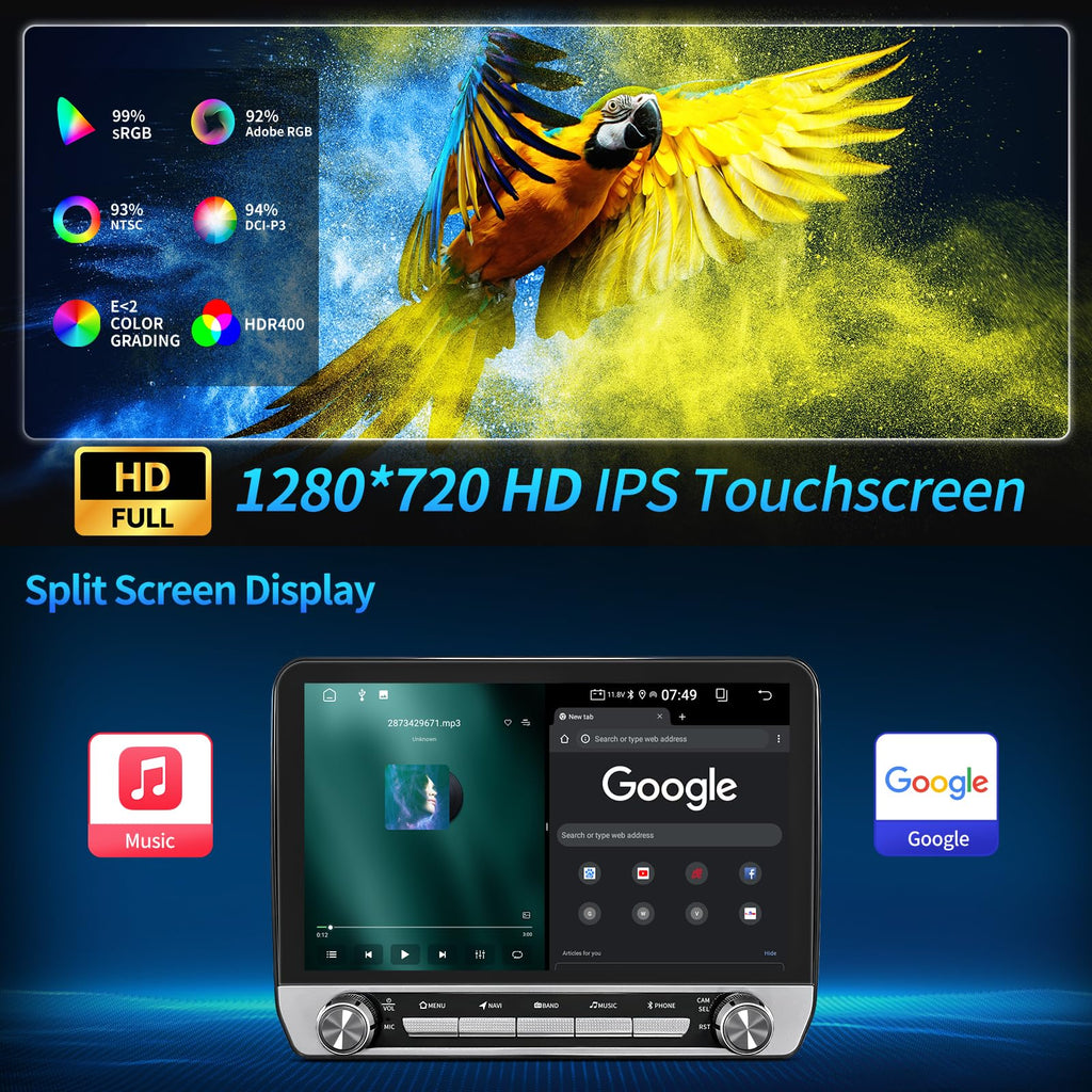 Car Radio for Dodge Ram 1500 2500 3500 2013-2018 Only for Manual AC 10inch