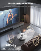 【Google TV & High Brightness】4K Outdoor Projector with WiFi and Bluetooth