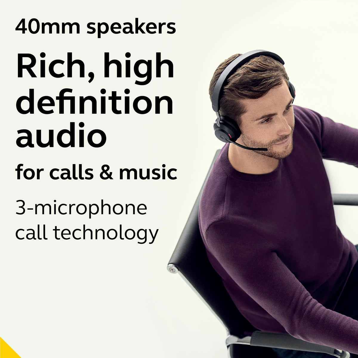 Jabra Evolve2 65 MS Wireless Headphones with Link380c, Stereo, Black – Wireless Bluetooth Headset for Calls and Music, 37 Hours of Battery Life, Passive Noise Cancelling Headphones