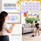 Digital Schedule Planner Syncs with Phone Calendar & Digital Photo Frame,Smart Calendar Display for Home Office, Touch Screen Electronic Organizer, Wall Mountable (White, 15.6inch)