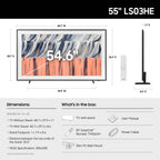 Samsung 55-Inch Class The Frame Art TV LS03HE, QLED 4K, 2026 Model