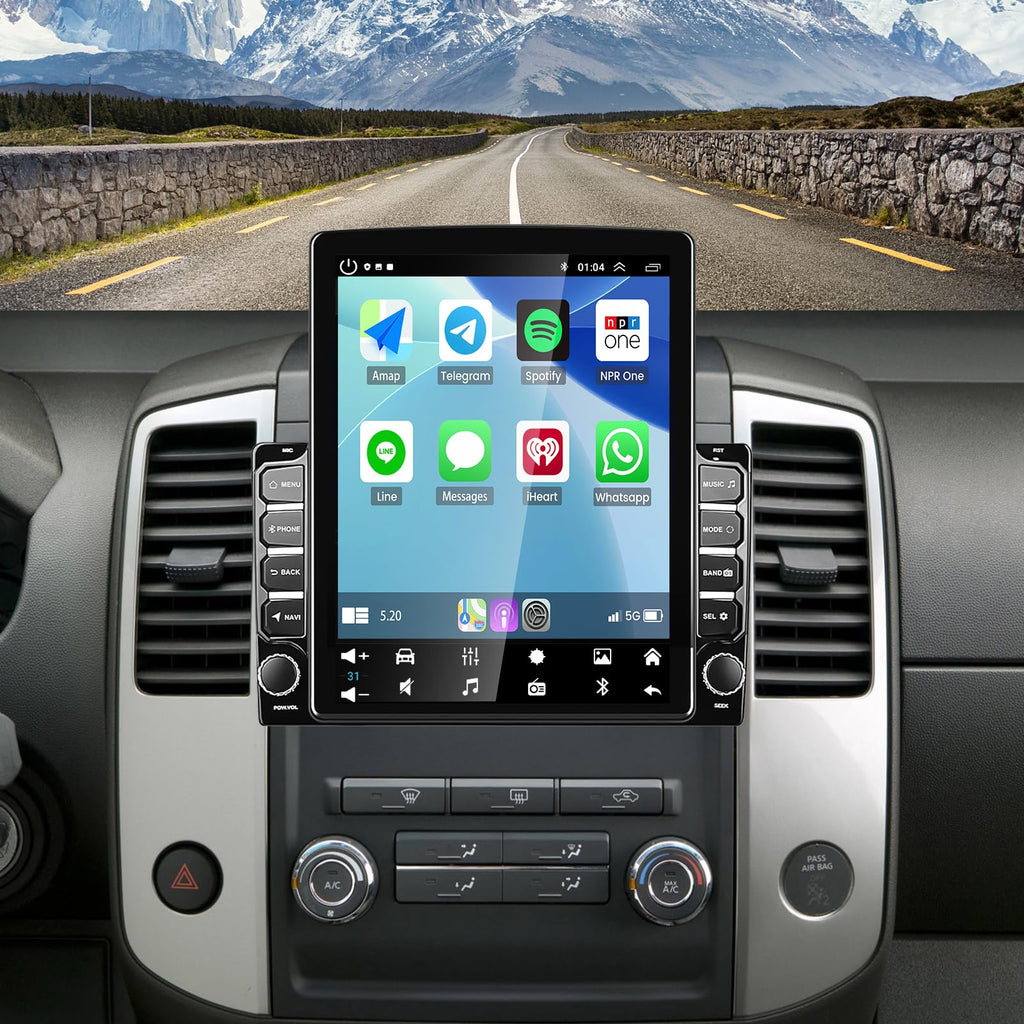 9.7inch Car Stereo Radio for Nissan Frontier 2015-2021 with Wireless CarPlay Android Auto, IPS Touch Screen Bluetooth 5G WiFi GPS Navigation AHD 1080P Rear Camera FM/RDS/SWC, 2+64G