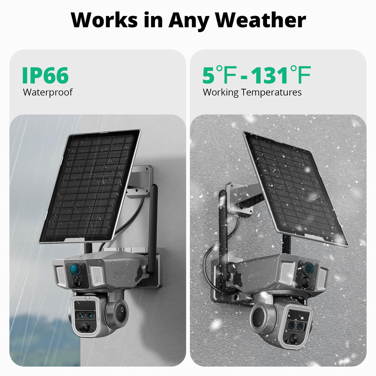 Dragon Touch 4G LTE Cellular Security Camera Outdoor, 4K Wireless Solar Bullet-PTZ Cam, 3 Lens, 10x Optical Zoom, 4G or WiFi 2 Mode, 360° PTZ AI Tracking, SIM Card and 64GB SD Card Included