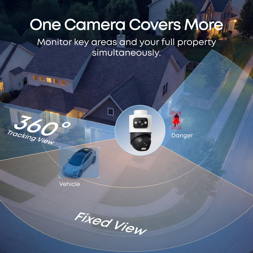 eufy Security 4K PoE Bullet-PTZ Cam E50, Dual-Lens, 360° OmniTrack, Add-On