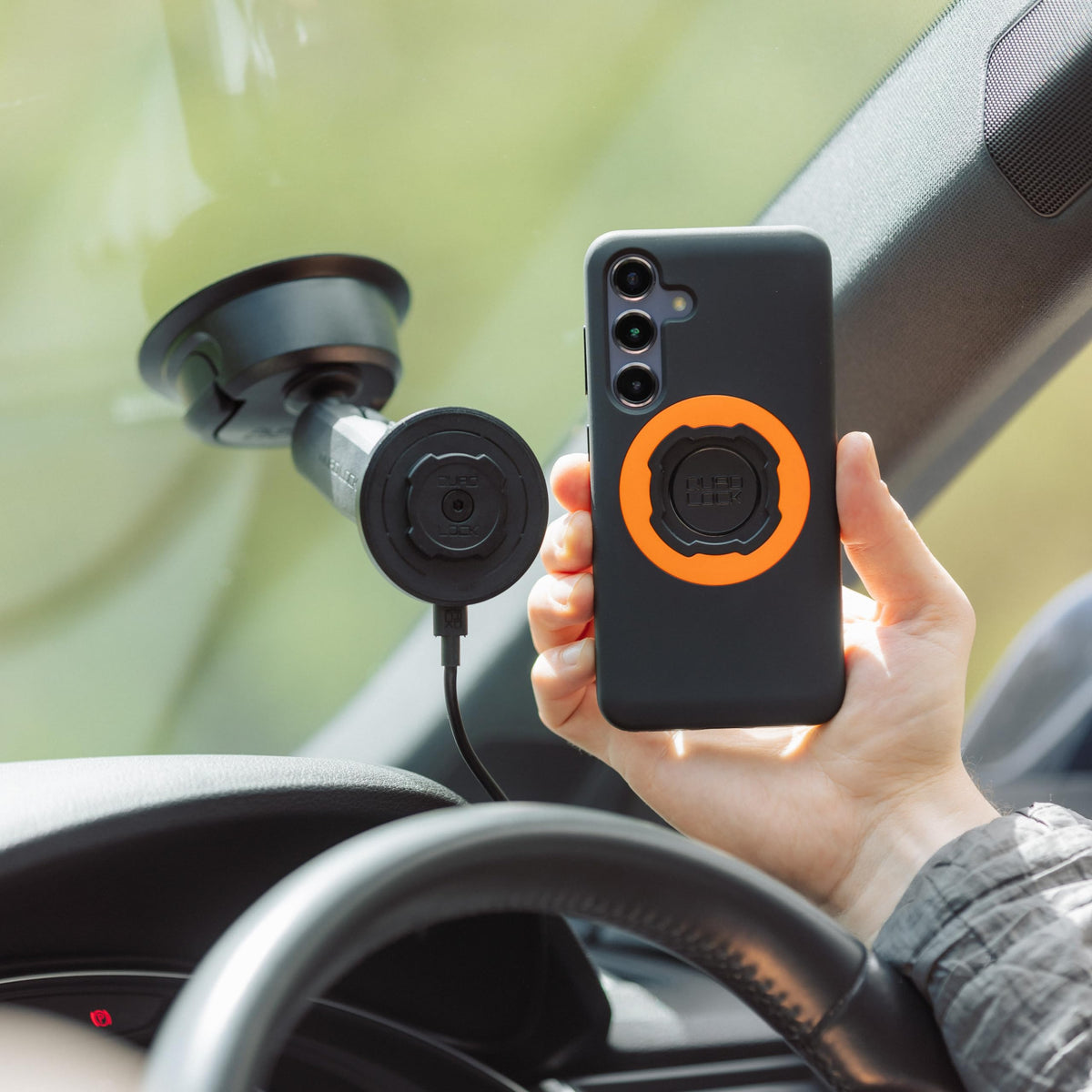 Quad Lock Heavy Duty Suction Car Phone Mount with MAG Phone Case and MAG Wireless Charging Head for Pixel 11 Pro XL