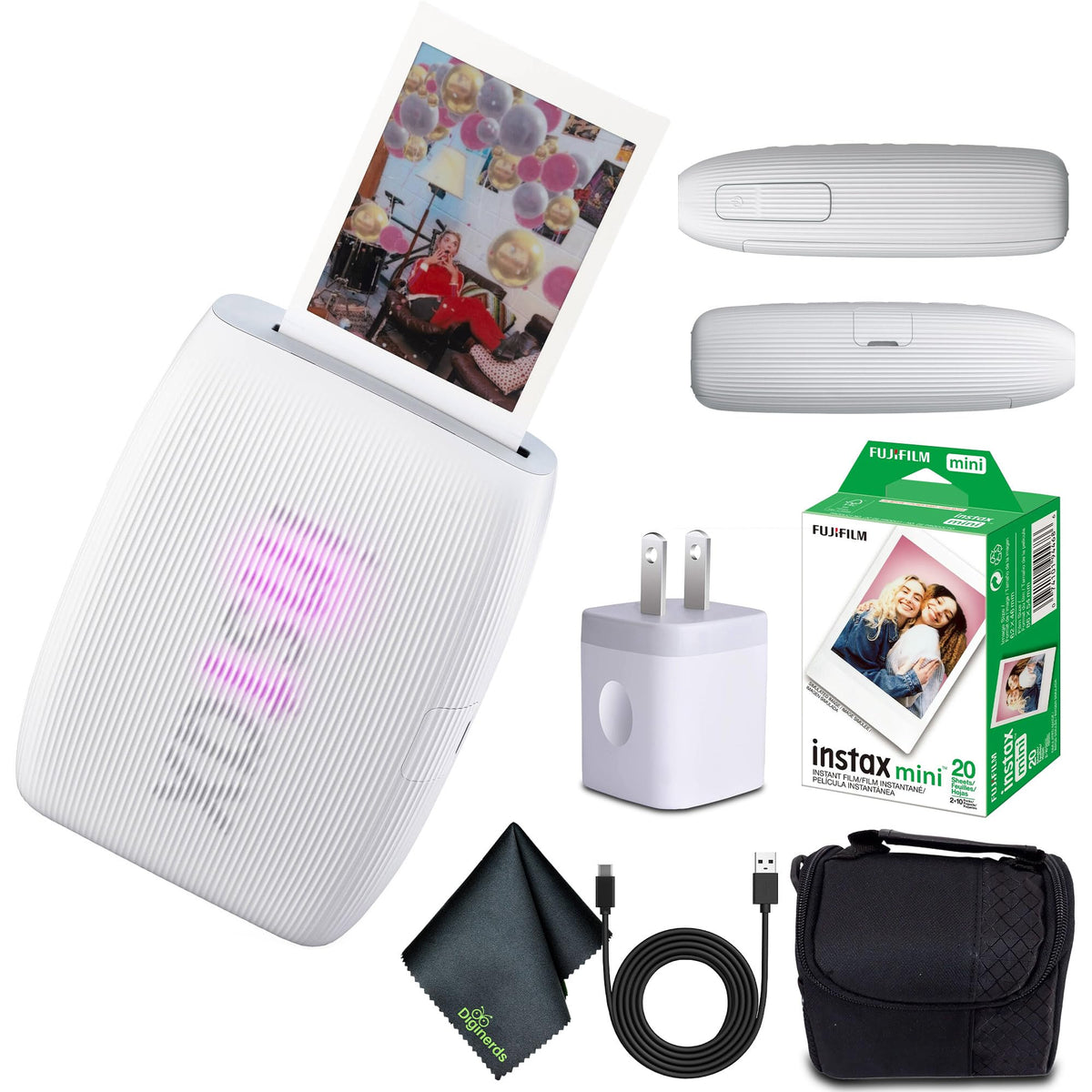 FUJIFILM INSTAX MINI LINK 3 Smartphone Printer (Clay White) 40-Photo Bundle