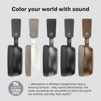 Sennheiser Consumer Audio Momentum 4 Wireless Headphones - Bluetooth Headset for Crystal-Clear Calls with Adaptive Noise Cancellation, 60h Battery Life, Lightweight Folding Design - Black/Copper