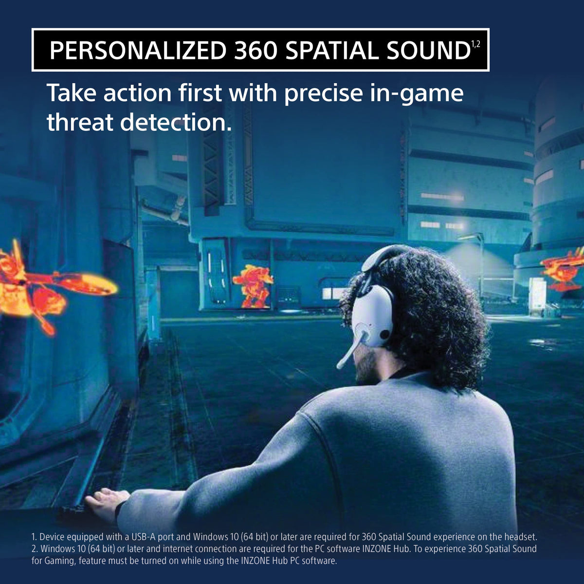 Sony INZONE H9 Wireless Over-Ear Noise Cancelling Gaming Headset, Black