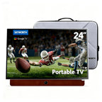Skyworth 24-Inch Portable Smart TV with Protective Case, Battery Powered Outdoor TV, 1080P FHD, Google TV, HDR10, Dolby Audio, Chromecast, Ideal for Soccer, Sports, Football Game Day Bundle
