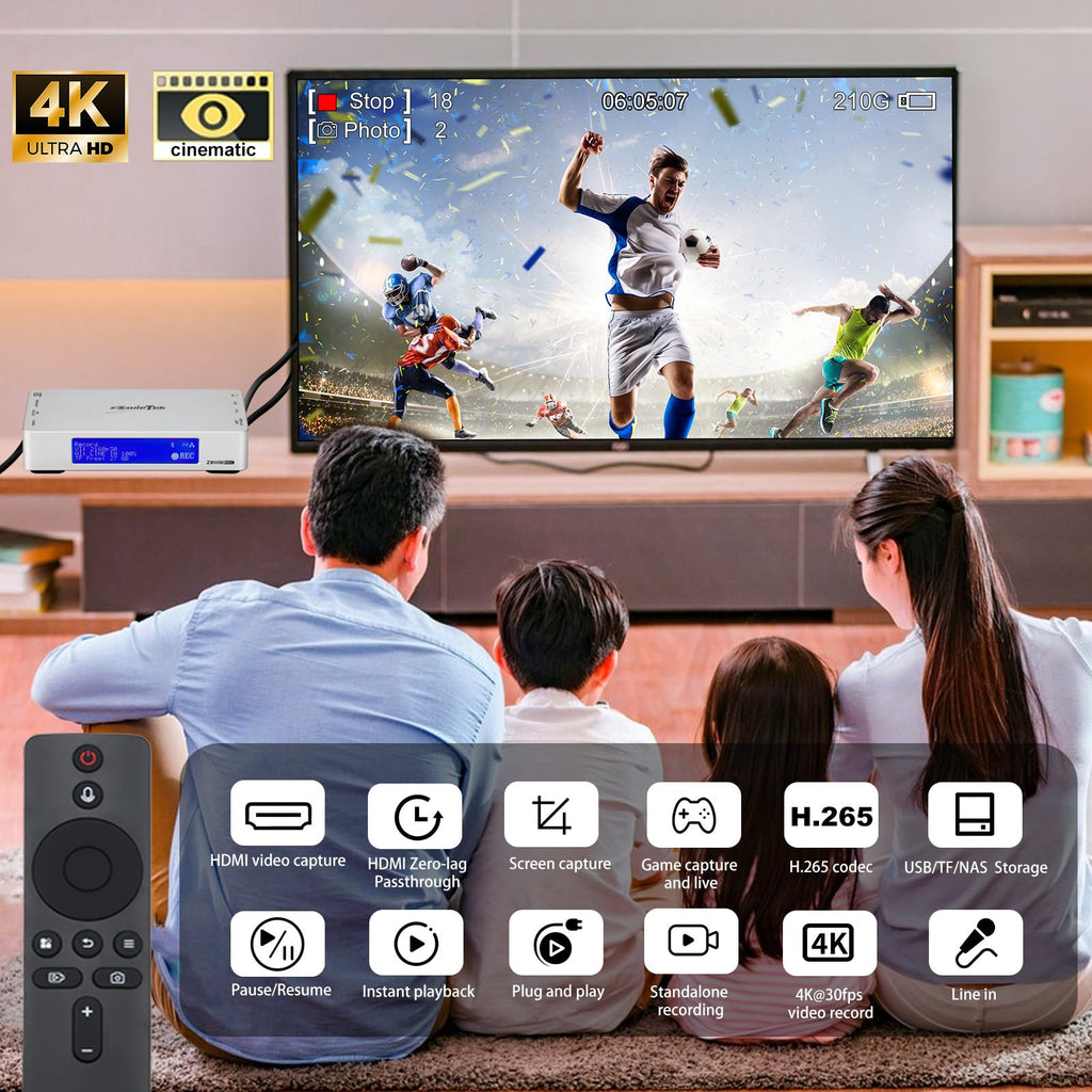 ZowieREC 4K HDMI Video Recorder, Premium Aluminum, No PC Required