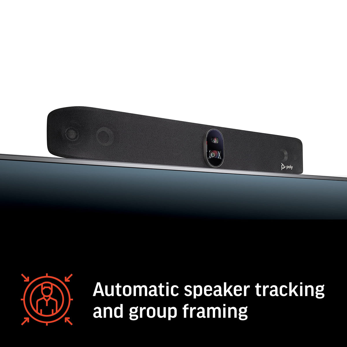 Poly - Studio X70 Video Bar for Large Conference Rooms Poly (Plantronics + Polycom) - Premium 4K Audio & Video Conferencing Solution - Camera, Speakers, & Microphones - Works w/Teams, Zoom (Certified)